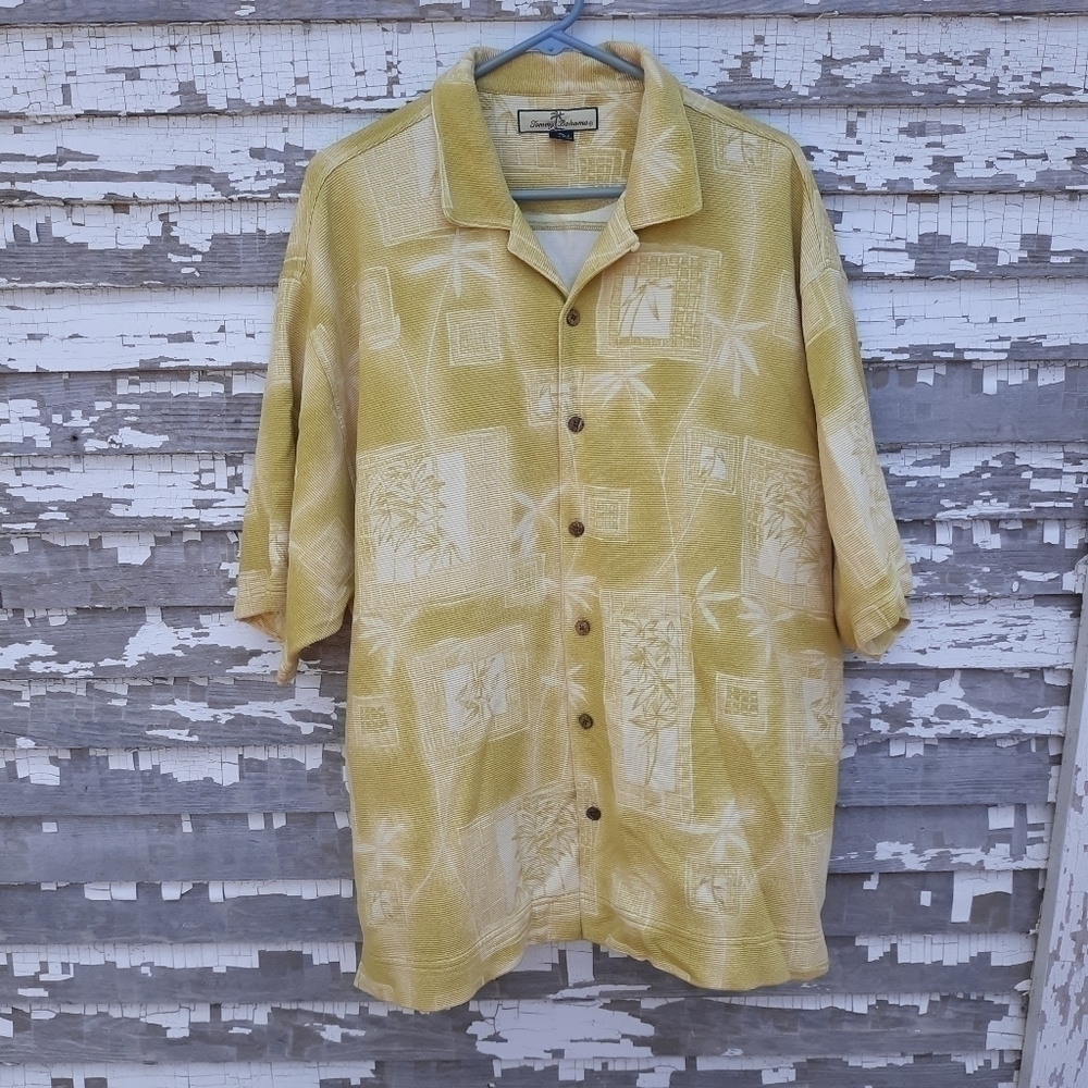 🌟 Tommy Bahama cotton blend textured shirt